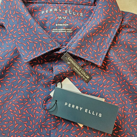 Perry Ellis Men's Slim Stretch Short Sleeve Shirt - Size M - Picture 5 of 8